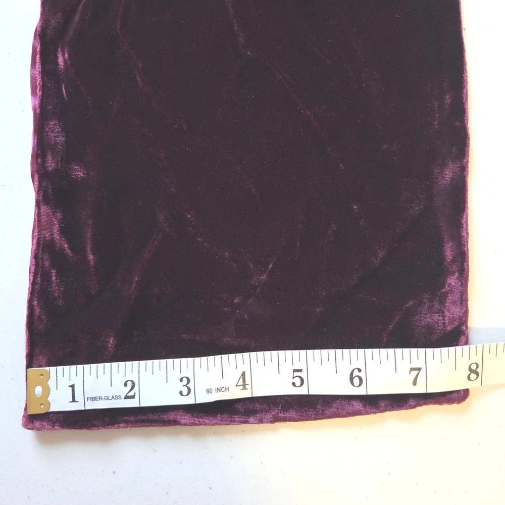 Berry Purple Silk Blend Velvet Scarf w/ Hombre Satin Lining Button Closure NWT